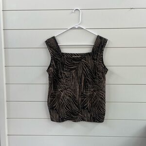 RAFAEL Black and Brown Tank Top Blouse